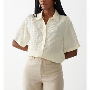 & other stories textured silk blouse
